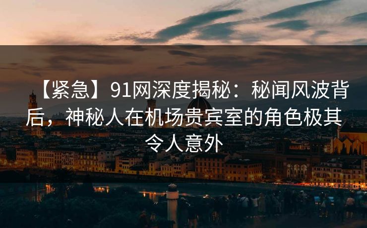 【紧急】91网深度揭秘:秘闻风波背后,神秘人在机场贵宾室的角色极其令人意外 【紧急】91网深度揭秘:秘闻风波背后,神秘人在机场贵宾室的角色极其令人意外