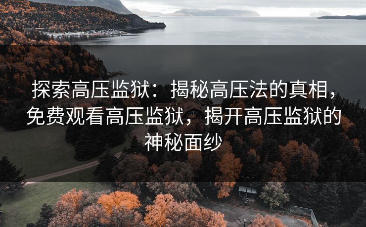 探索高压监狱:揭秘高压法的真相,免费观看高压监狱,揭开高压监狱的神秘面纱 探索高压监狱:揭秘高压法的真相,免费观看高压监狱,揭开高压监狱的神秘面纱